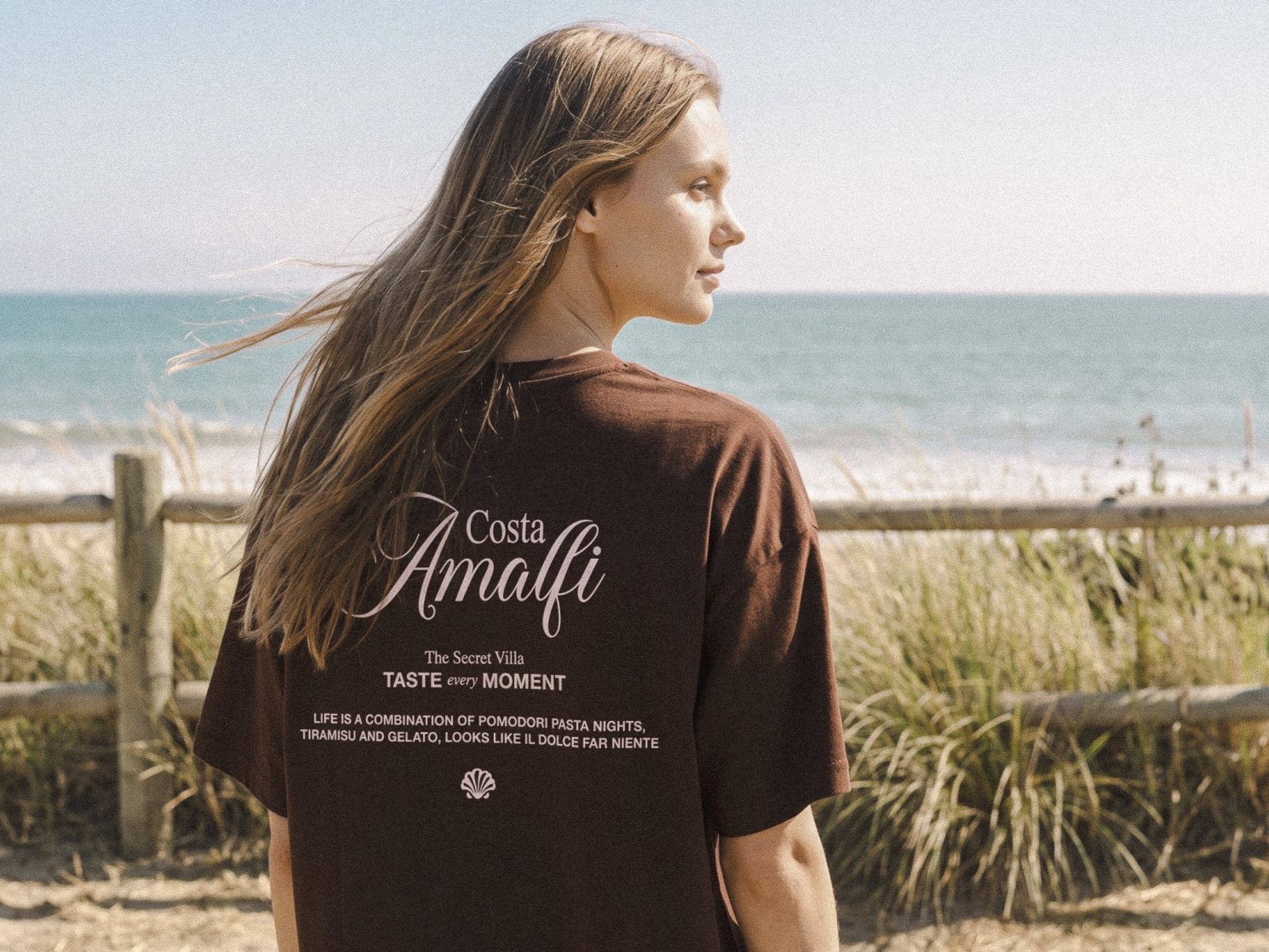 Brown Oversized Printed Tee Brown Oversized Printed Tee
