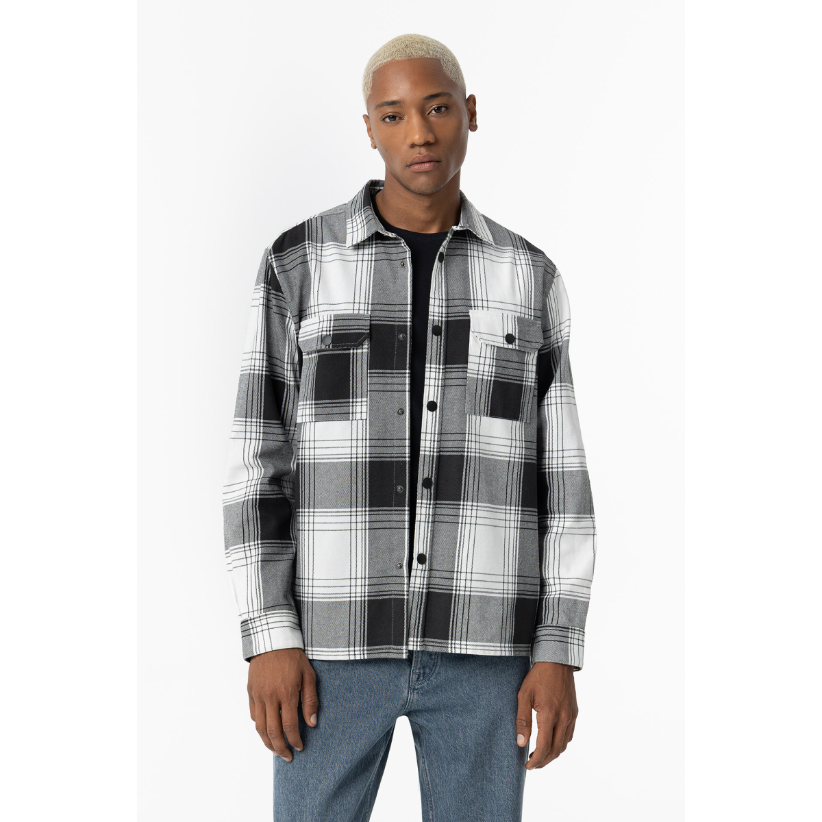 Checkered Over Shirt Check Over Shirt Black