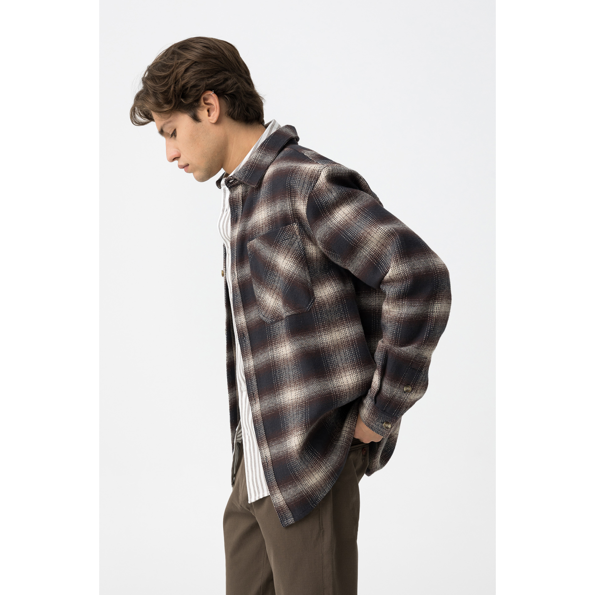 Oversized Flannel Shirt - 10062587_790 - Tiffosi